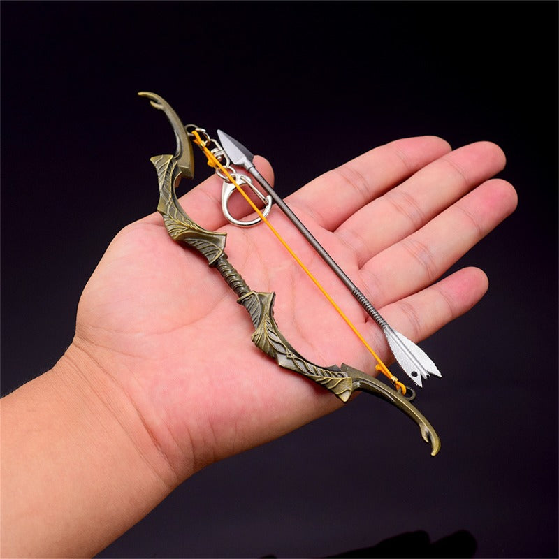Nakoraraスカイリム Skyrim V アーリエルの弓 18.5cm 弓／クロスボウ 武器 グッズ ドラゴンボーン ドヴァーキン 刀掛台付き ジ・エルダー・スクロールズ・ファイブ・スカイリム 武器モデル 観賞用 置物 ミニチュア　　コレクション 道具 小物