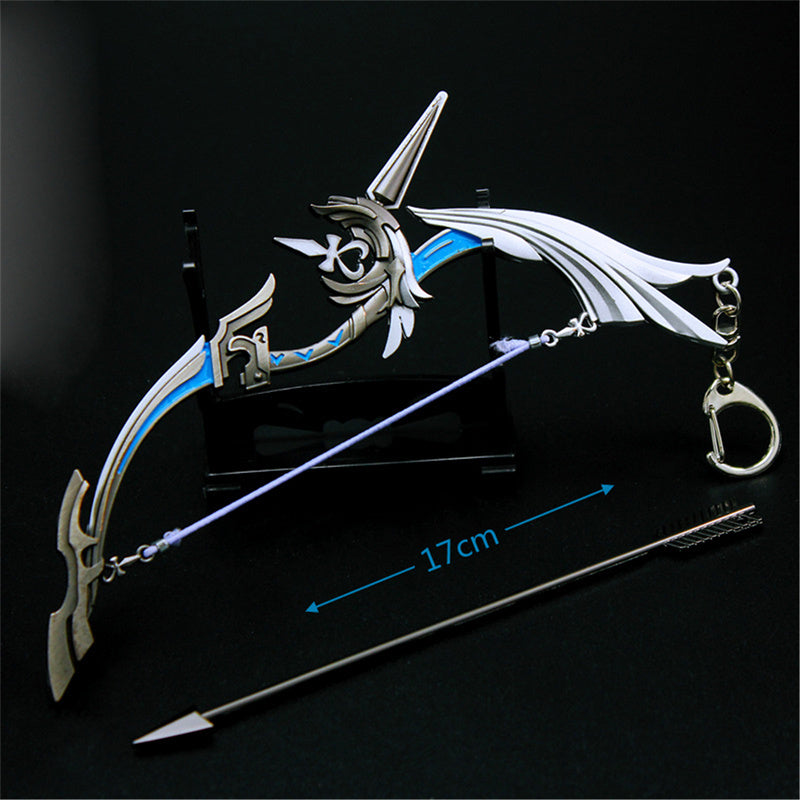 Nakorara　原神　アモスの弓　17cm ミニチュア　チェーンブレイカー　武器モデル　キーホルダー　ダイキャスト製　装備品　アクセサリー　武器ファン向け　おもちゃ　レプリカ