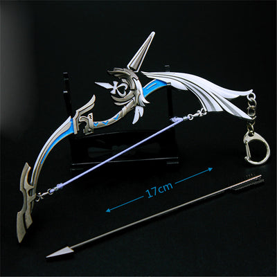 Nakorara　原神　アモスの弓　17cm ミニチュア　チェーンブレイカー　武器モデル　キーホルダー　ダイキャスト製　装備品　アクセサリー　武器ファン向け　おもちゃ　レプリカ