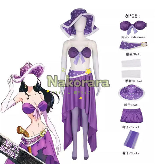 Nakorara ONE PIECE ニコ・ロビン ワンピース コスプレ衣装　ミス・オールサンデー   女海賊 海賊王 コスチューム　麦わらの一味航海士　Naz29