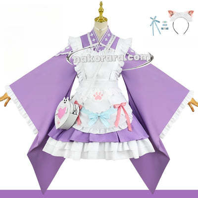 Nakorara VTuber 結城さくな コスプレ衣装　YouTuber　メイド服 和風エプロン+カフェ風服 完全再現 さくなちゃんコス