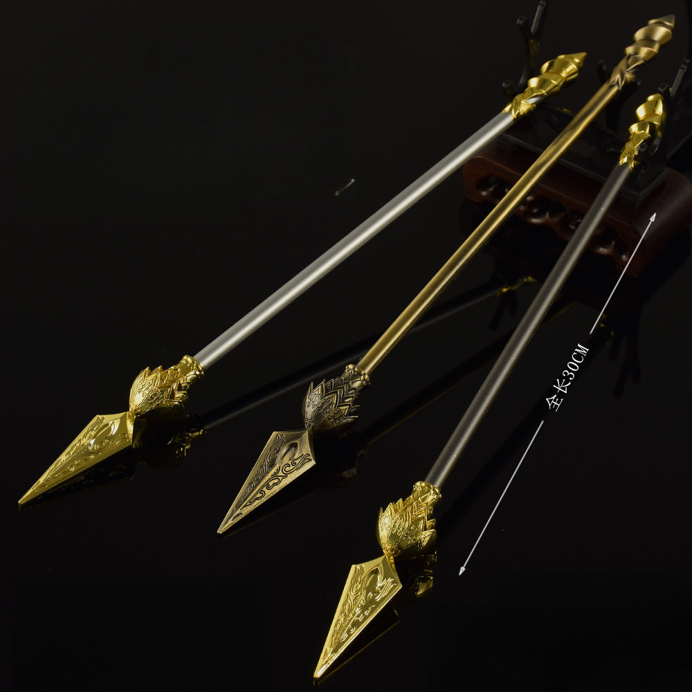 Nakorara 中国大ヒット　中国のアニメ映画「哪吒之魔童閙海」（ナタ2）　30cm　長柄武器　ミニチュア　アクセサリー　キーホルダー　武器ファンム向け　工芸品