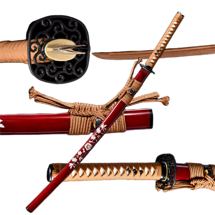 Nakorara 日本風 装飾品　鳳凰の羽　103cm Nakorara　サムライ用　日本刀　武器モデル　汎用刀　仕上げ模造刀　レプリカ　和風　コスプレ道具 唐風　模造刀　木刃　樹脂刃　工芸品　武士刀　サムライ　ソード　ハロウィン