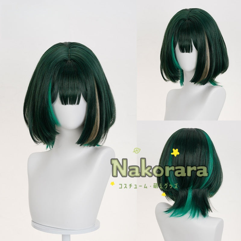 Nakorara 原神 空月の歌 ネフェル ウィッグ　カツラ　コスプレ道具　 36cm　ナド・クライ編 　緑色Nawig001