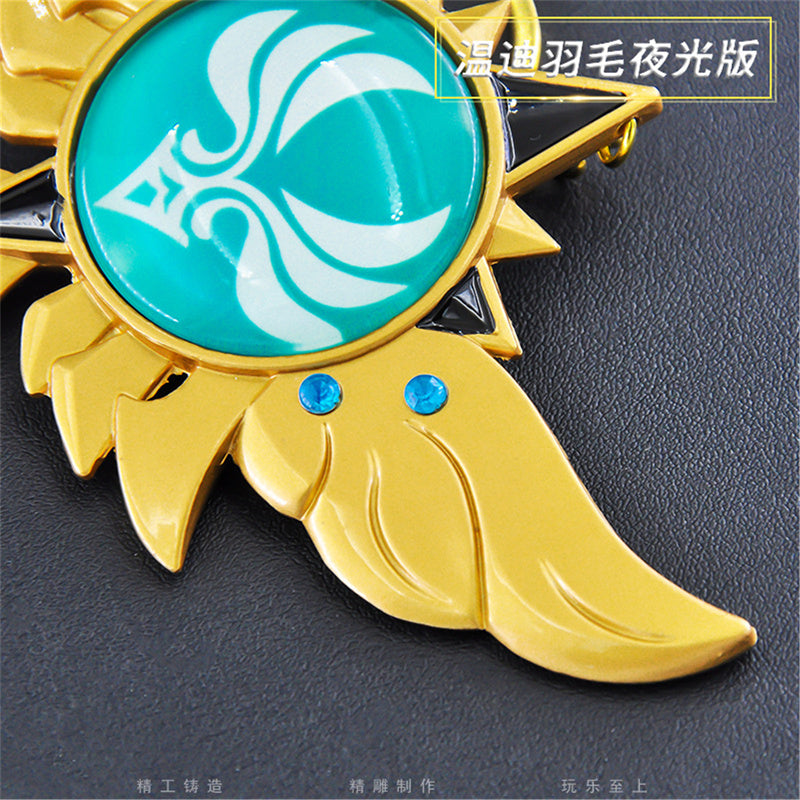  Nakorara　原神（げんしん）八重神子 9cm 神の目 コスプレ小道具 草神の瞳 飾り 雷神の瞳 インテリア装備品 風神の瞳 海灯祭 鞄飾り 岩神の瞳 キーホルダー キーリング Genshin Impact プレゼント 誕生日 合金 ギフト
