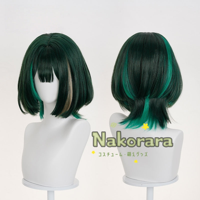 Nakorara 原神 空月の歌 ネフェル ウィッグ　カツラ　コスプレ道具　 36cm　ナド・クライ編 　緑色Nawig001