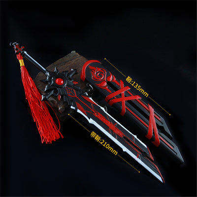 Nakorara　原神　狼の末路 21cm  鞘付ミニチュア　武器モデル　ダイキャスト製　装備品　アクセサリー　武器ファン向け　おもちゃ　レプリカ