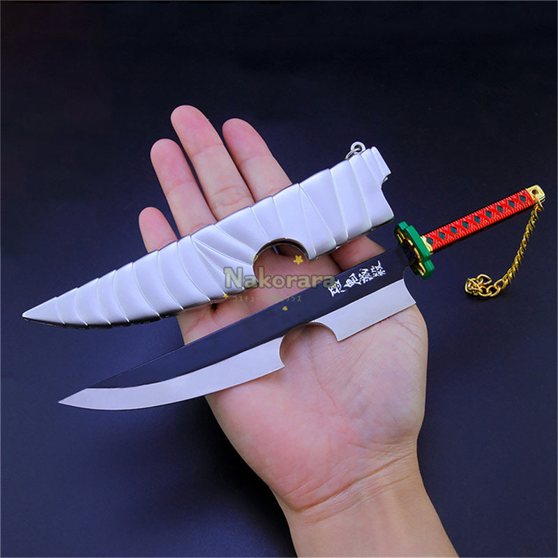 Nakorara　ミニチュア　鬼滅の刃　炭治郎　ヒノカミ神楽　ダイキャスト製　26cm　ミニ日輪刀　合金製　コスプレ　道具　飾り　キーホルダー　プレゼント　刀剣　ハロウィン　おもちゃ
