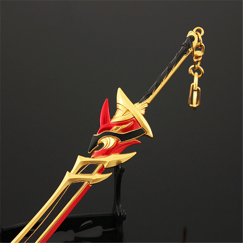 Nakorara　原神　両手剣  赤角石塵滅砕 21cm　ミニチュア　武器モデル　ダイキャスト製　装備品　アクセサリー　武器ファン向け　おもちゃ　レプリカ