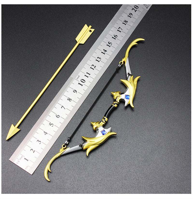 Nakorara　原神　西風猟弓　17cm ミニチュア　チェーンブレイカー　武器モデル　キーホルダー　ダイキャスト製　装備品　アクセサリー　武器ファン向け　おもちゃ　レプリカ