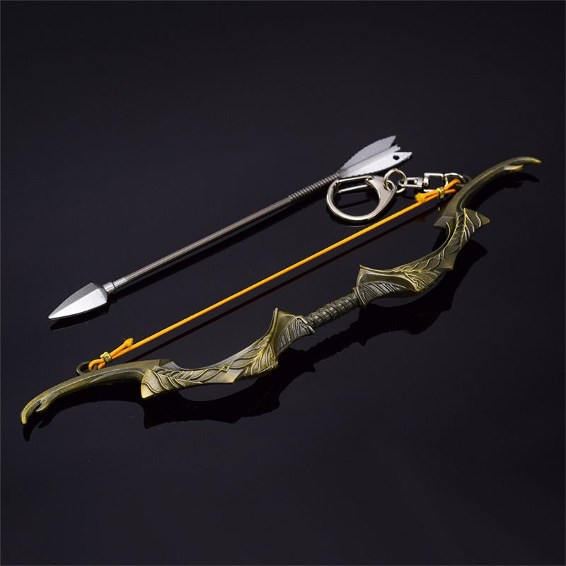 Nakoraraスカイリム Skyrim V アーリエルの弓 18.5cm 弓／クロスボウ 武器 グッズ ドラゴンボーン ドヴァーキン 刀掛台付き ジ・エルダー・スクロールズ・ファイブ・スカイリム 武器モデル 観賞用 置物 ミニチュア　　コレクション 道具 小物