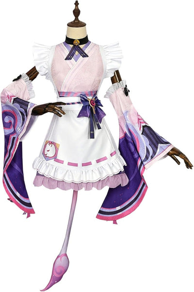 原神 夢見月瑞希 コスプレ衣装 耳飾り付き しっぽ付き コスチュームセット 着物 和服 夢喰いバク  イベント