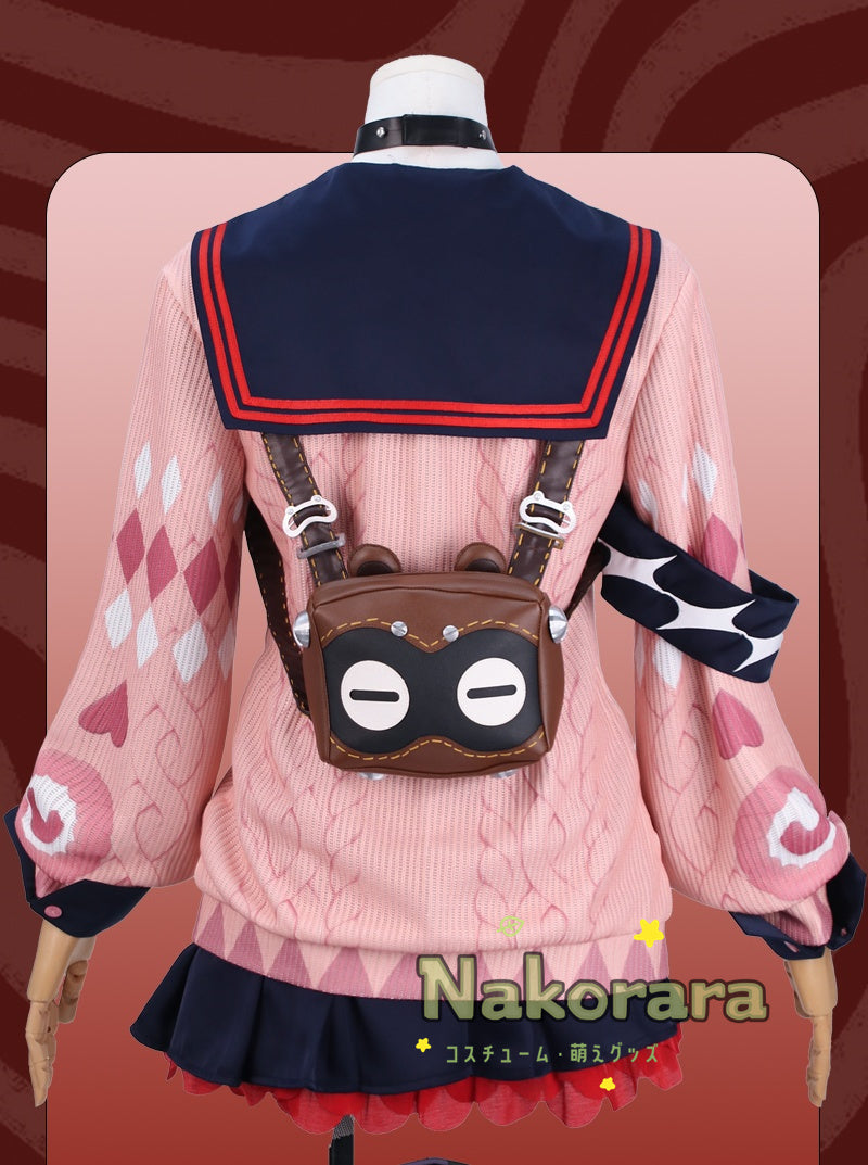 Nakorara　ゼンレスゾーンゼロ　浮波柚葉　コスプレ衣装 怪啖屋　柚葉 セーラー服　鞄＋髪飾りセット　Ukinami Yuzuha　地雷系　狸の尻尾 かまちー追加　イベント　おもちゃ　狸ぬいぐるみ　