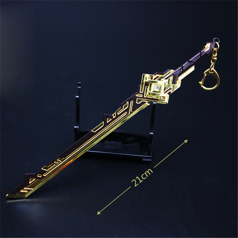 Nakorara　原神　斬山の刃 21cm ミニチュア　武器モデル　ダイキャスト製　装備品　アクセサリー　武器ファン向け　おもちゃ　レプリカ