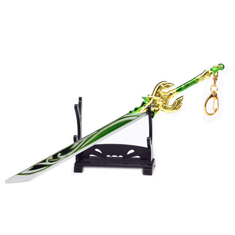 Nakorara　原神　磐岩結緑 21cm ミニチュア　武器モデル　ダイキャスト製　装備品　アクセサリー　武器ファン向け　おもちゃ　レプリカ