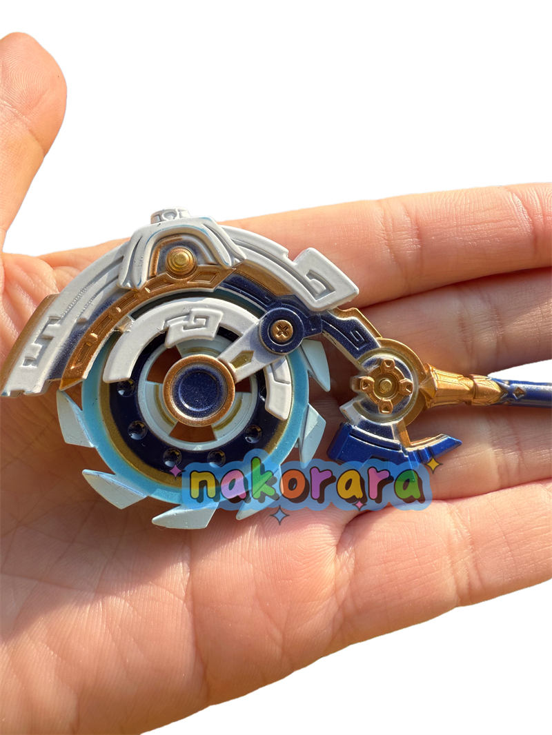 Nakorara 　原神　砕け散る光輪　ミニチュア　イネファ　槍　長柄　モチ武器　22㎝　歯車は回転可能 アクセサリー　ミニ武器　ダイキャスト製　萌えグッズ