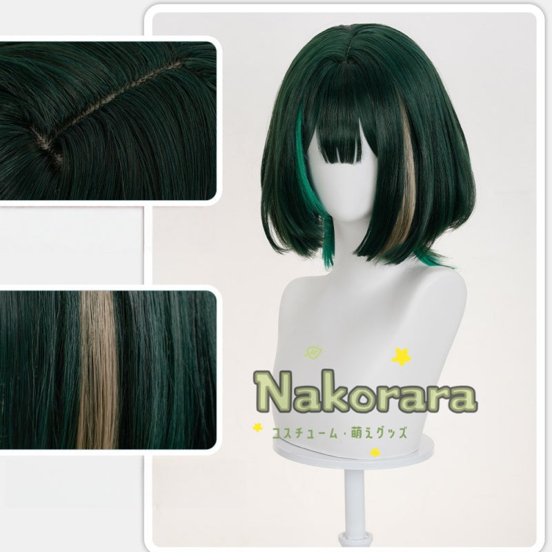Nakorara 原神 空月の歌 ネフェル ウィッグ　カツラ　コスプレ道具　 36cm　ナド・クライ編 　緑色Nawig001