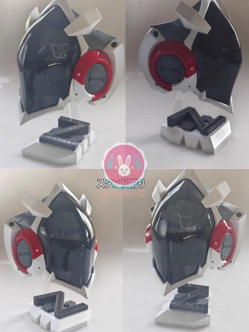 ゼンゼロ ビリー 仮面コスプレ道具  電子スクリーンVer 8表情 スタンド付き 手作り マスク 高完成度 黒 お面 コスプレ 小道具 グッズ コスプレ小物 萌えグッズ