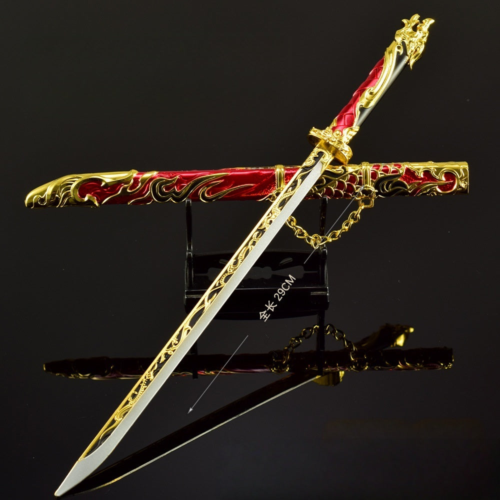 Nakorara　ナラカ：ブレードポイント　ダイキャスト製　万鈞　剣　武者　太玄の刃　サムライ刀　30㎝　武器モデル　NARAKA: BLADEPOINT  　ミニチュア　武器レプリカ　30㎝　装備品　フィギュア　
