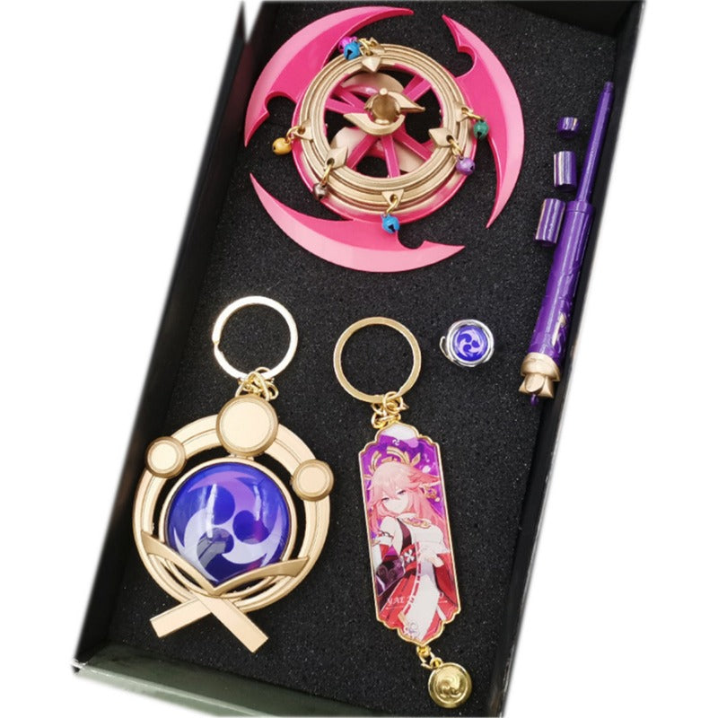 Nakorara 原神（げんしん） アンバー ミニチュア　ミニ武器 装備品 合金 武器模型 DIY ミニチュア おもちゃ 塗装済み完成品 日本剣 武将 インテリア装備品 ゲームアクセサリー