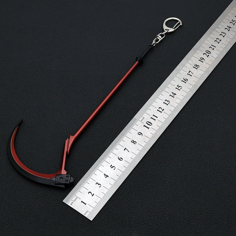 Nakorara 新世紀エヴァンゲリオン 鎌 18cm ミニチュア　赤色　ダイキャスト製　キーホルダー　ロンギヌスの槍(エヴァ)  聖遺物「ロンギヌスの槍」 EVAや使徒