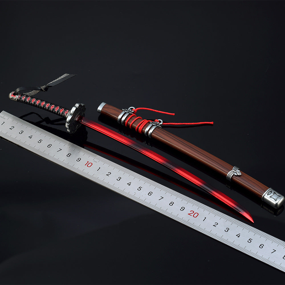 Nakorara　隻狼/セキロ 楔丸 直刃の刀 不死斬り 黒の不死斬り 片鎌十文字槍　26cm　 剣聖 葦名一心　武器　工芸品　ミニチュア　1/6スケール　ダイキャスト製　おもちゃ　武器レプリカ　卓上装備品　イベント　武器モデル　塗装済み可動フィギュア