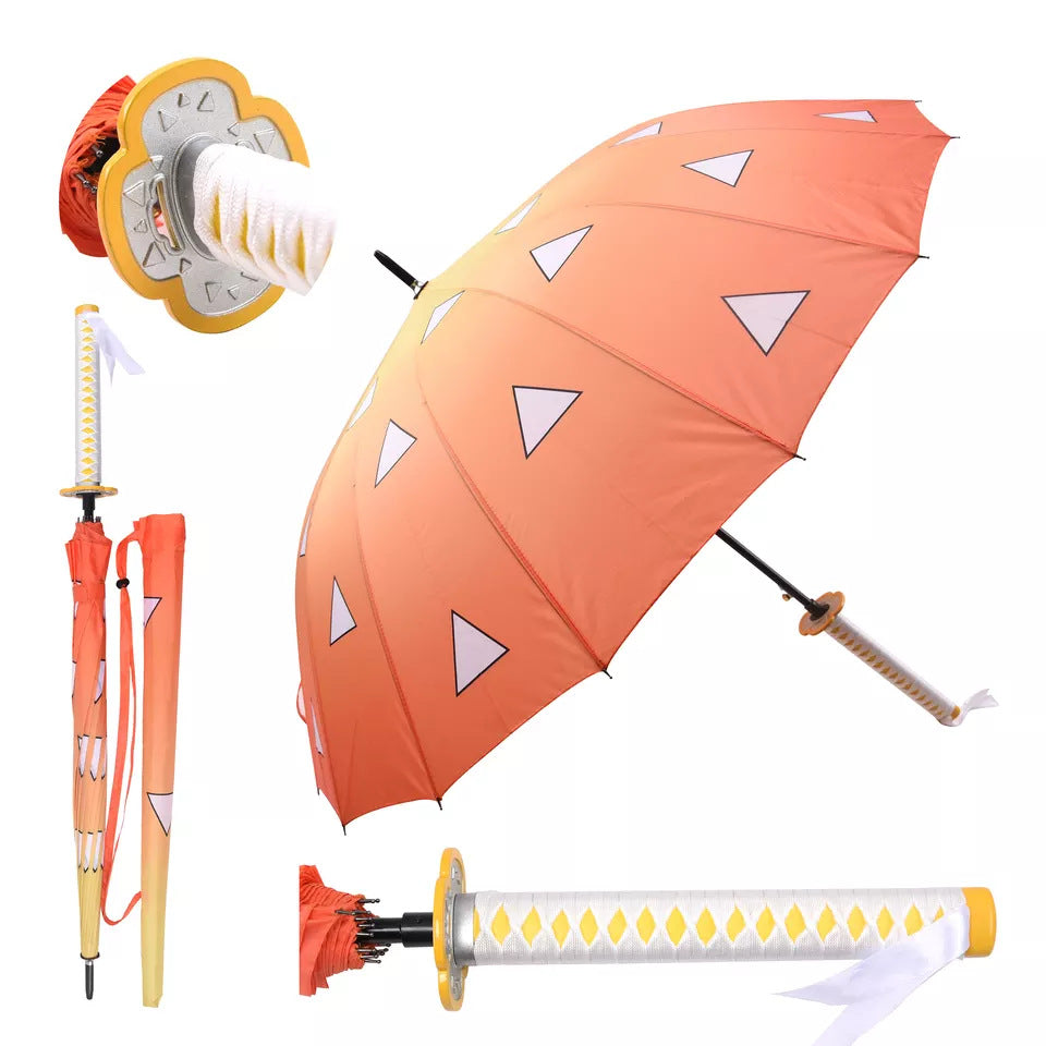 Nakorara　鬼滅の刃 無限城編　 炭治郎　我妻 善逸　Umbrella 　戦国　 カバー付き 冨岡 義勇　杏寿郎　胡蝶 しのぶ　無一郎　傘　長傘　100㎝　コスプレ道具　二次会/周年記念　アクセサリー　