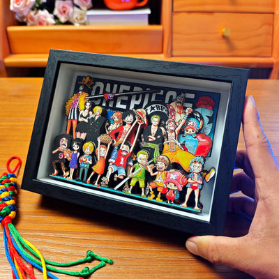 Nakorara ワンピース　ルフィ　ロロノア・ゾロ3Dぷズル　ONE PIECE　14.5*19.5cm 海賊王　アクセサリー　おもちゃ　アニメ立体画　掛け軸 フィギュア　プレゼント　デザイン　お部屋の飾りやプレゼントにも