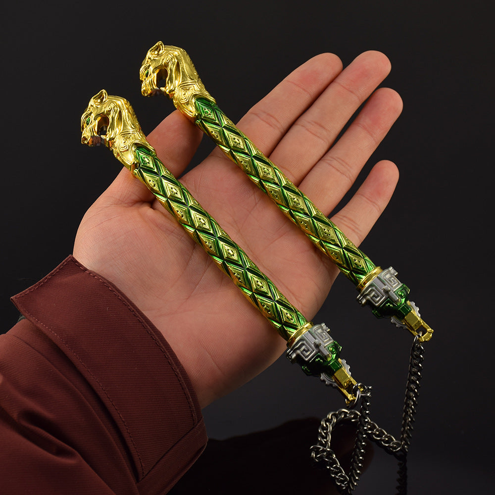 Nakorara NARAKA: BLADEPOINT mini武器　ヌンチャク 60cm　ヌンチャク・三節棍 ダイキャスト製　武器レプリカ　装備品　手遊び　おもちゃ