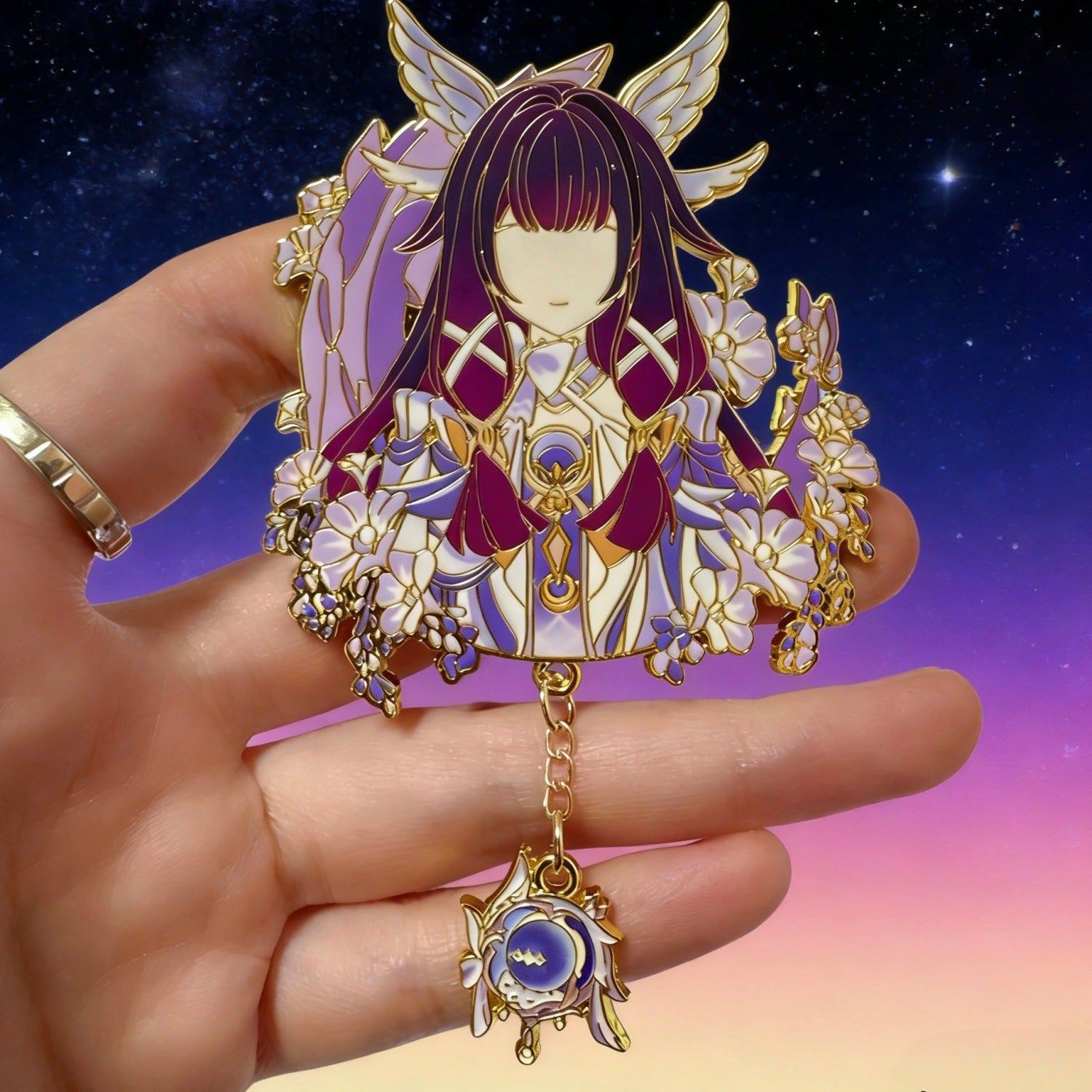 Nakorara 原神 コロンビーナ 缶バッジ アクセサリー 9.5cm 帳の夜曲