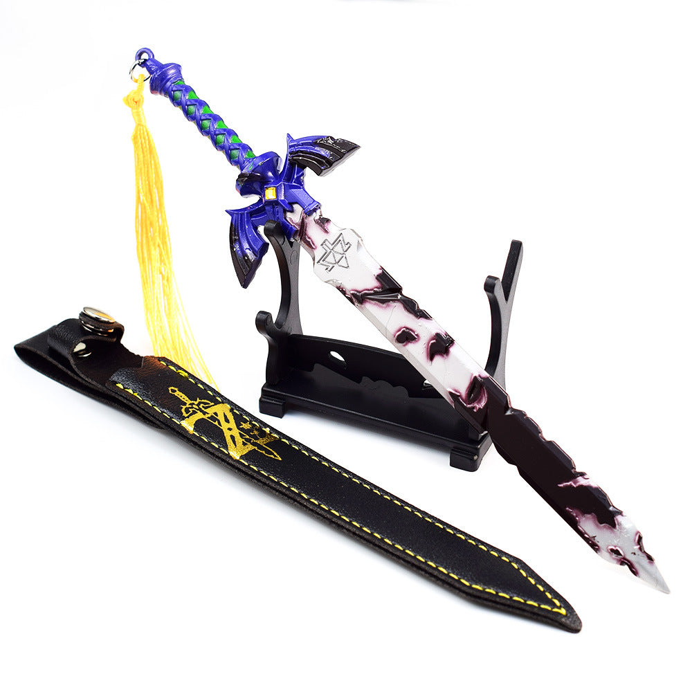 Nakorara　ゼルダの伝説　マスターソード　22cm　人工革鞘付　片手剣　ミニチュア　キーホルダー　レプリカ　おもちゃ　装備品　卓上装備品　武器モデル