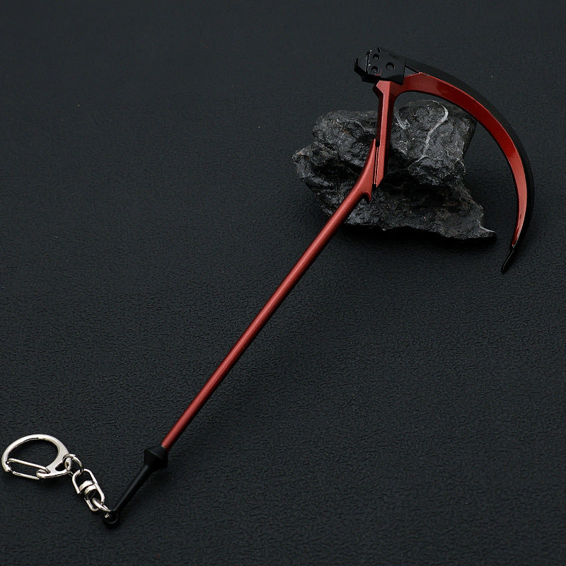 Nakorara 新世紀エヴァンゲリオン 鎌 18cm ミニチュア　赤色　ダイキャスト製　キーホルダー　ロンギヌスの槍(エヴァ)  聖遺物「ロンギヌスの槍」 EVAや使徒