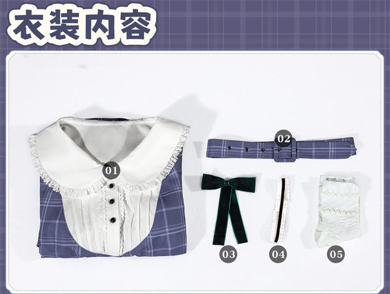 Nakorara　  BanG Dream! アヴェ ムジカ Ave Mujica  若葉睦 チェック柄ワンピース チェックスカート コスプレ衣装　舞台服 洋服風 バンドリ！ ハロウィン