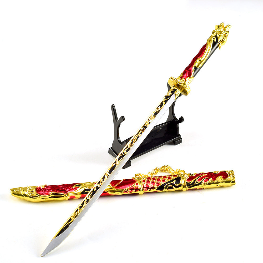 Nakorara　ナラカ：ブレードポイント　ダイキャスト製　万鈞　剣　武者　太玄の刃　サムライ刀　30㎝　武器モデル　NARAKA: BLADEPOINT  　ミニチュア　武器レプリカ　30㎝　装備品　フィギュア　
