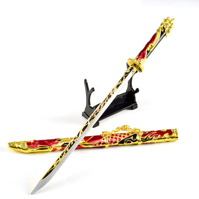 Nakorara　ナラカ：ブレードポイント　ダイキャスト製　万鈞　剣　武者　太玄の刃　サムライ刀　30㎝　武器モデル　NARAKA: BLADEPOINT  　ミニチュア　武器レプリカ　30㎝　装備品　フィギュア　
