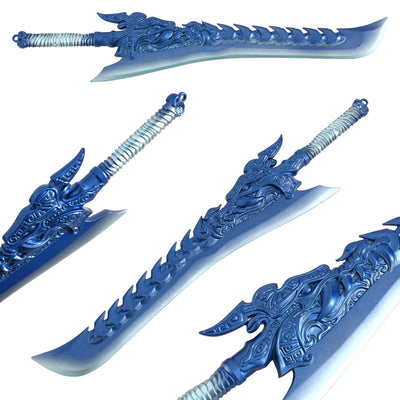Nakorara　中国アニメ映画『ナタ』ナタ2　東海竜王　敖光　大剣　30cm　青色　ダイキャスト製　武器レプリカ　武器モデル　おもちゃ　フィギュア　