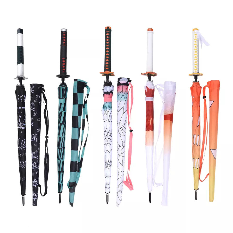 Nakorara　鬼滅の刃 無限城編　 炭治郎　我妻 善逸　Umbrella 　戦国　 カバー付き 冨岡 義勇　杏寿郎　胡蝶 しのぶ　無一郎　傘　長傘　100㎝　コスプレ道具　二次会/周年記念　アクセサリー　