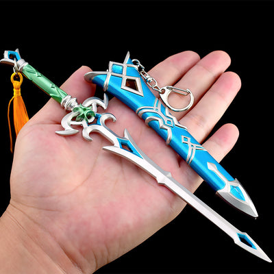 Nakorara ゼルダの伝説 ゾーラの大剣 ミニチュア　ブレスオブザワイルド　ダイキャスト製　おもちゃ　武器レプリカ　卓上装備品　イベント　武器モデル　塗装済み可動フィギュア
