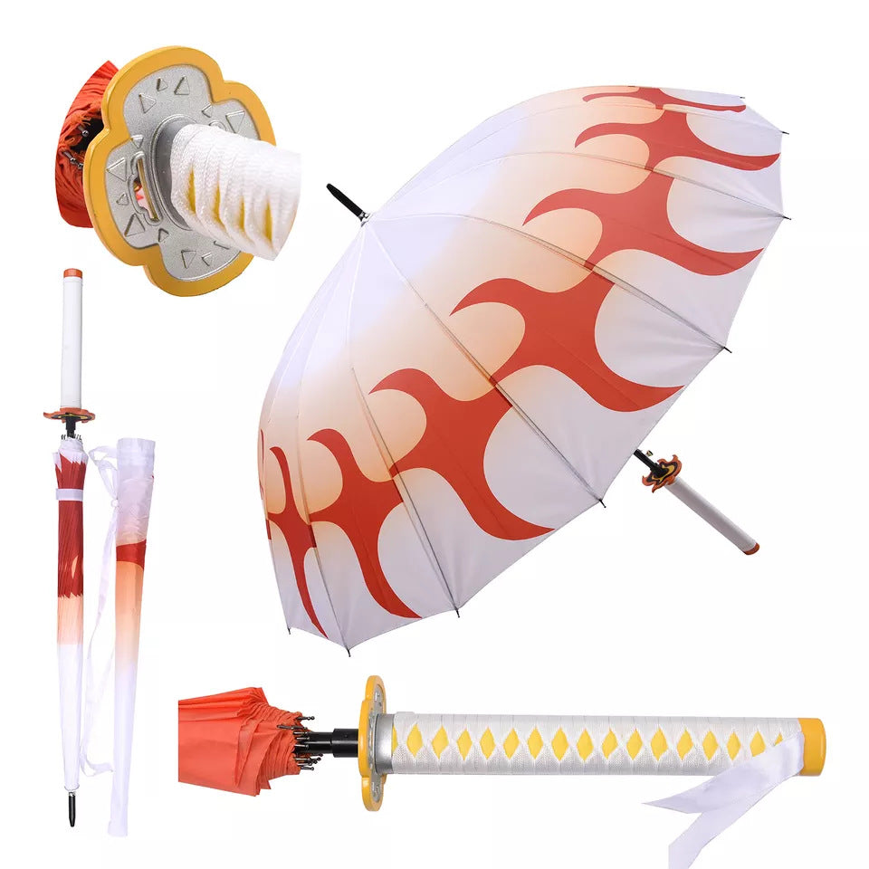 Nakorara　鬼滅の刃 無限城編　 炭治郎　我妻 善逸　Umbrella 　戦国　 カバー付き 冨岡 義勇　杏寿郎　胡蝶 しのぶ　無一郎　傘　長傘　100㎝　コスプレ道具　二次会/周年記念　アクセサリー　