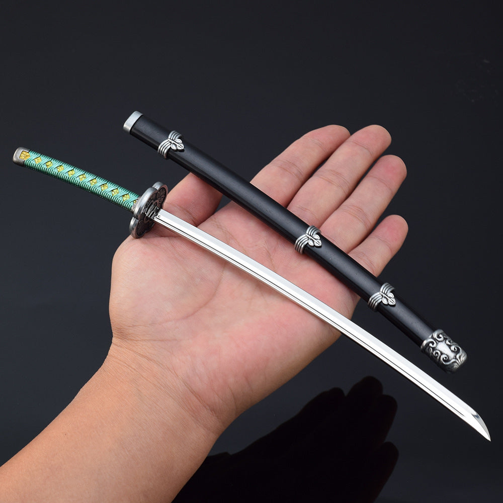 Nakorara　隻狼/セキロ 楔丸 直刃の刀 不死斬り 黒の不死斬り 片鎌十文字槍　26cm　 剣聖 葦名一心　武器　工芸品　ミニチュア　1/6スケール　ダイキャスト製　おもちゃ　武器レプリカ　卓上装備品　イベント　武器モデル　塗装済み可動フィギュア