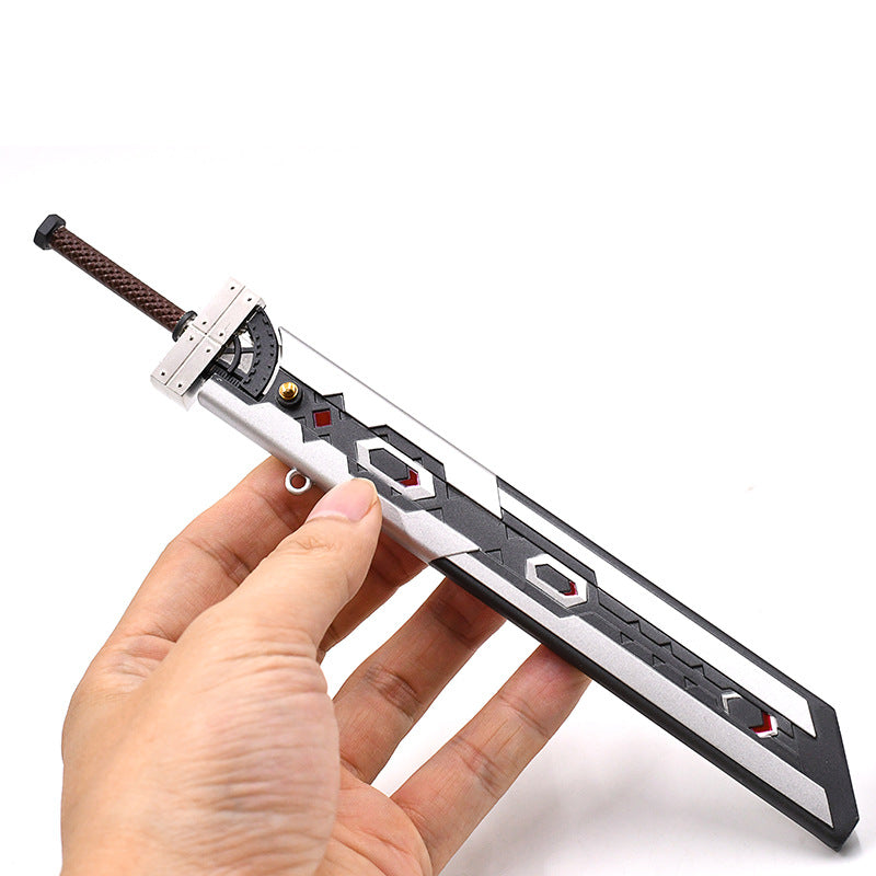 Nakorara ファイナルファンタジー クラウドの合体剣 21cm　ミニチュア　鞘付　武器モデル　ダイキャスト製　西洋剣　武器レプリカ　キーホルダー