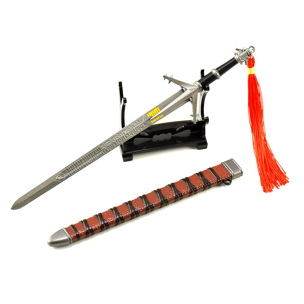 Nakorara　ウィッチャー3　22cm　アロンダイトの剣　ダイキャスト製　銀の剣　最高の剣　ウィッチャーの銀の剣　ミニチュア　武器モデル　アクセサリー　装備品