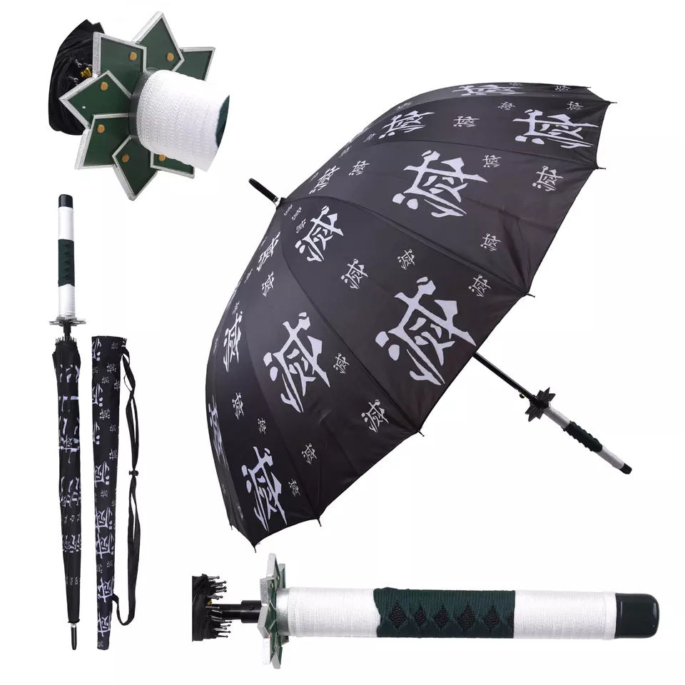 Nakorara　鬼滅の刃 無限城編　 炭治郎　我妻 善逸　Umbrella 　戦国　 カバー付き 冨岡 義勇　杏寿郎　胡蝶 しのぶ　無一郎　傘　長傘　100㎝　コスプレ道具　二次会/周年記念　アクセサリー　