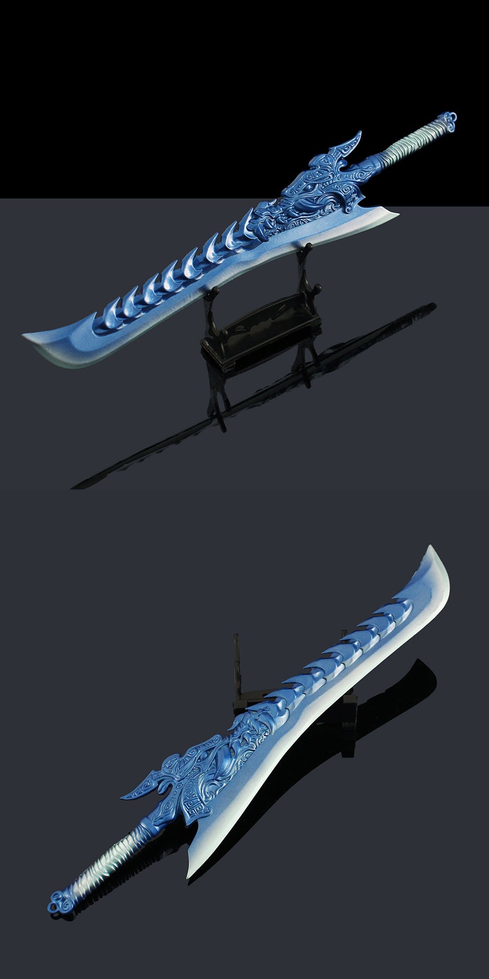 Nakorara　中国アニメ映画『ナタ』ナタ2　東海竜王　敖光　大剣　30cm　青色　ダイキャスト製　武器レプリカ　武器モデル　おもちゃ　フィギュア　