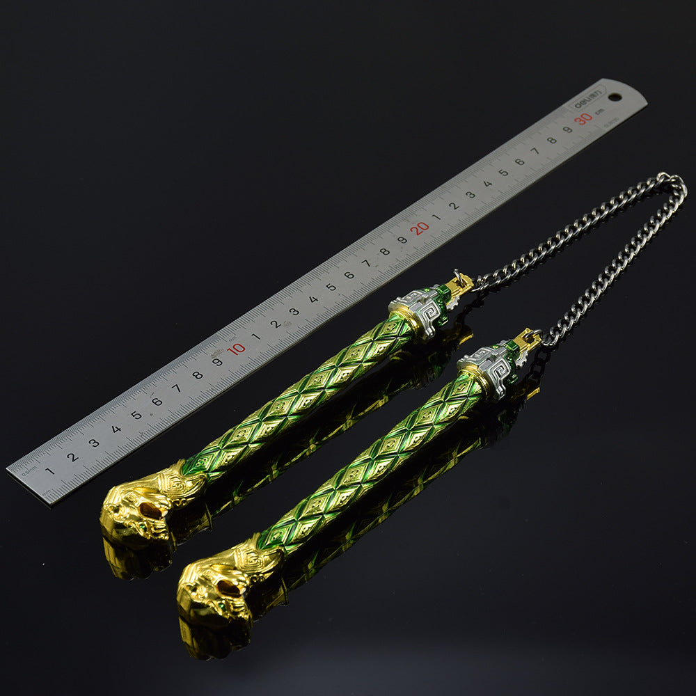 Nakorara NARAKA: BLADEPOINT mini武器　ヌンチャク 60cm　ヌンチャク・三節棍 ダイキャスト製　武器レプリカ　装備品　手遊び　おもちゃ