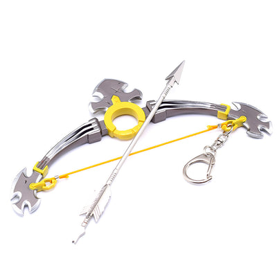 Nakorara　ゼルダの伝説　獣神の弓　15cm　キーホルダー　ブレワイ武器　ダイキャスト製　おもちゃ　武器レプリカ　卓上装備品　イベント　武器モデル　塗装済み可動フィギュア