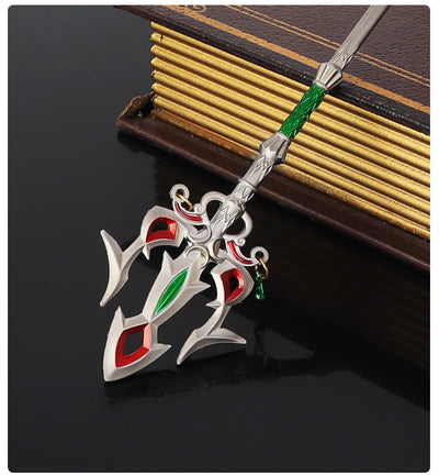 Nakorara ゼルダの伝説 光鱗の槍 22cm ブレワイ武器　工芸品　ミニチュア　1/6スケール　ダイキャスト製　おもちゃ　武器レプリカ　卓上装備品　イベント　武器モデル　塗装済み可動フィギュア