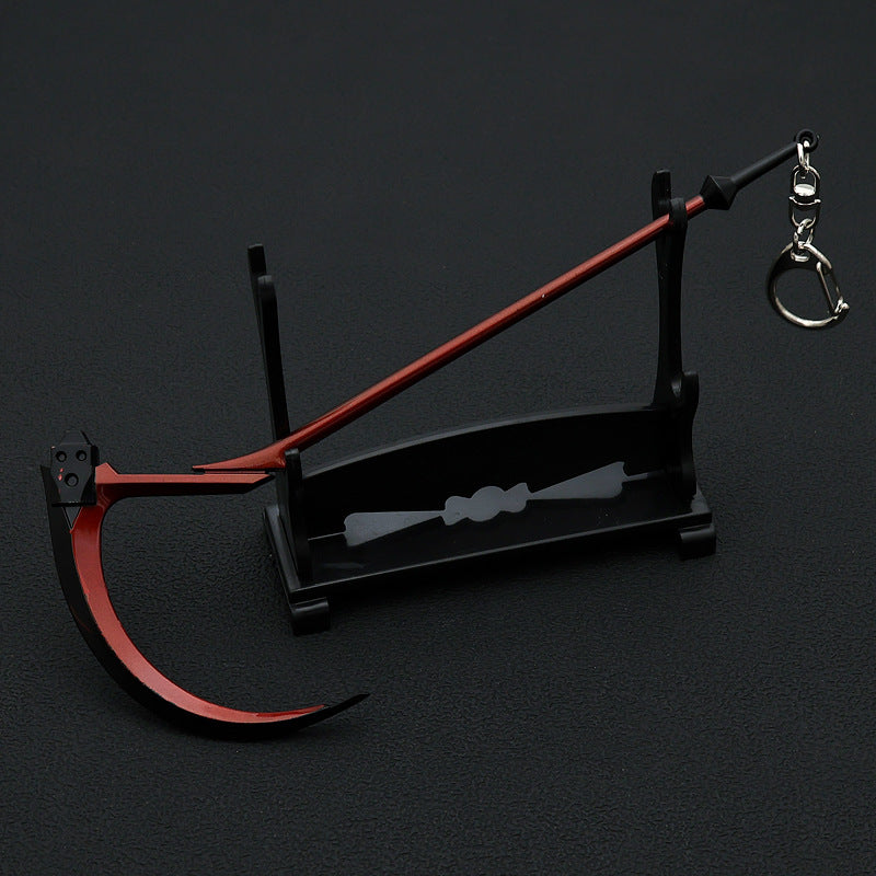 Nakorara 新世紀エヴァンゲリオン 鎌 18cm ミニチュア　赤色　ダイキャスト製　キーホルダー　ロンギヌスの槍(エヴァ)  聖遺物「ロンギヌスの槍」 EVAや使徒