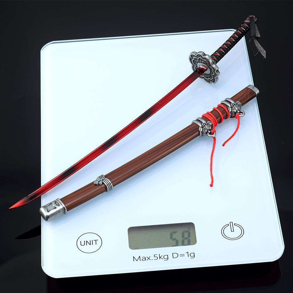 Nakorara　隻狼/セキロ 楔丸 直刃の刀 不死斬り 黒の不死斬り 片鎌十文字槍　26cm　 剣聖 葦名一心　武器　工芸品　ミニチュア　1/6スケール　ダイキャスト製　おもちゃ　武器レプリカ　卓上装備品　イベント　武器モデル　塗装済み可動フィギュア