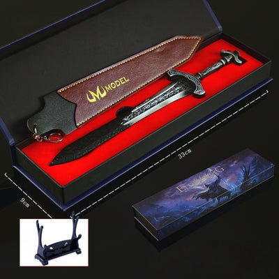 Nakorara　エルデンリング　ガーゴイルの黒剣 30㎝　227g　箱付き　ガーゴイルの大剣　ミニチュア　ミニ武器　工芸品　ダイキャスト製　萌えグッズ　武器モデル　アクセサリー　卓上装備品